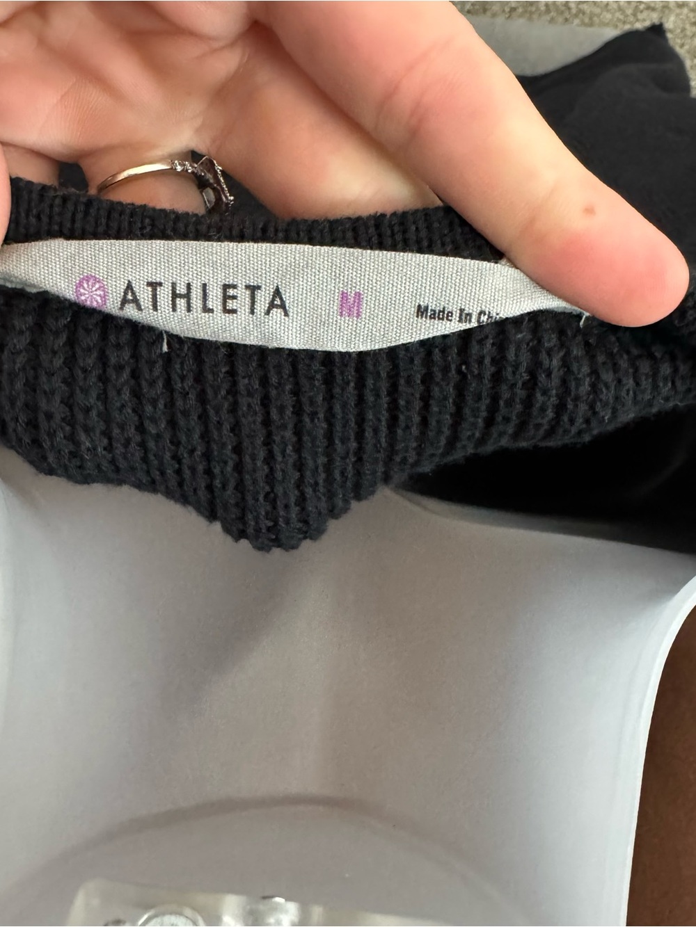 Athleta Black Knit Pullover Sweater With Size Zipper Details Size Medium - Picture 9 of 9
